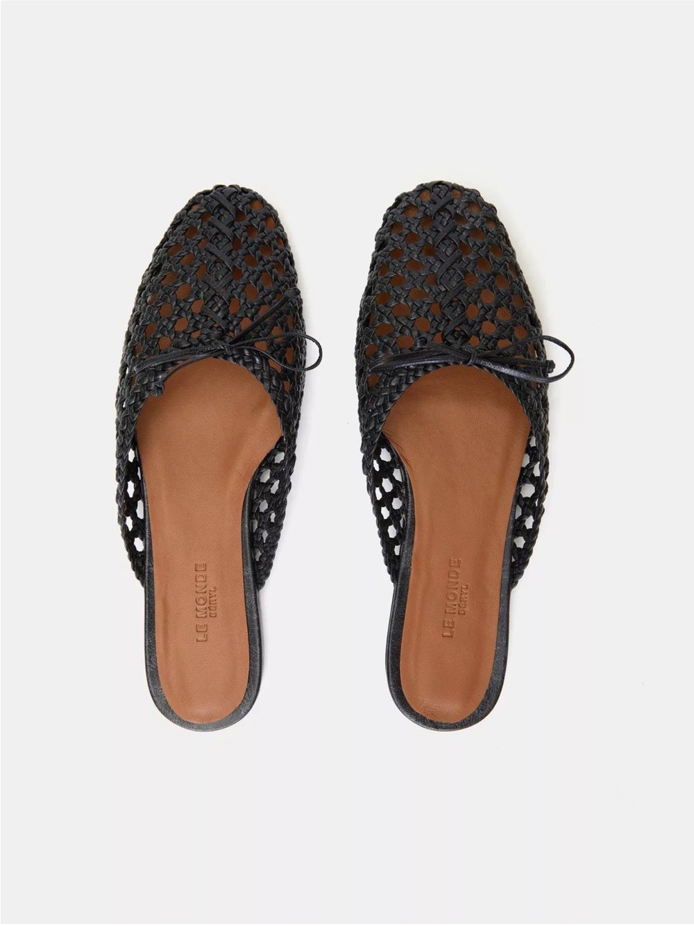 Le Monde Beryl 39 Black Woven Regency Mules